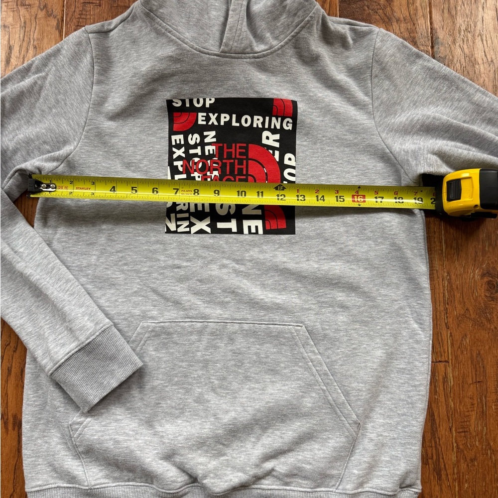 The North Face Gray Hoodie Sweatshirt “Never Stop Exploring” Youth size XL 18-20 - Picture 5 of 7